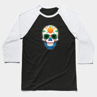 State of Florida Themed Sugar Skull Shirt for Men, Women, C Baseball T-Shirt